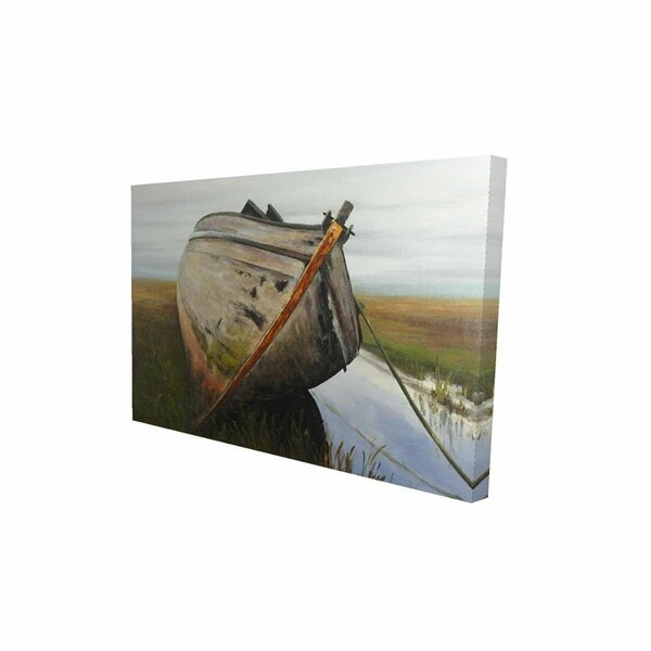 Fondo 12 x 18 in. Old Abandoned Boat In A Swamp-Print on Canvas FO2788279
